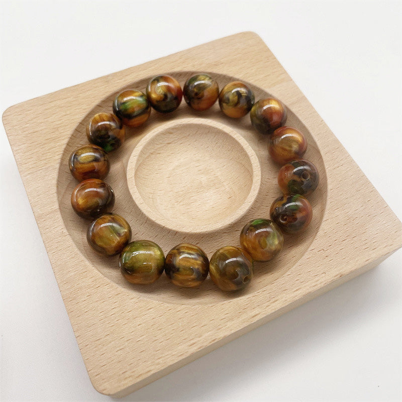 Wholesale 20pcs Beads Resin 12mm Double Color Straight Hole Streamer Bead  OLY-BDS-XH003